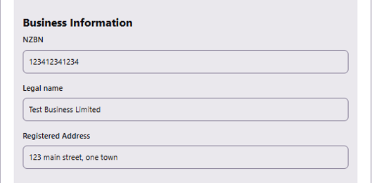 Step 1.2: Fill Business Information