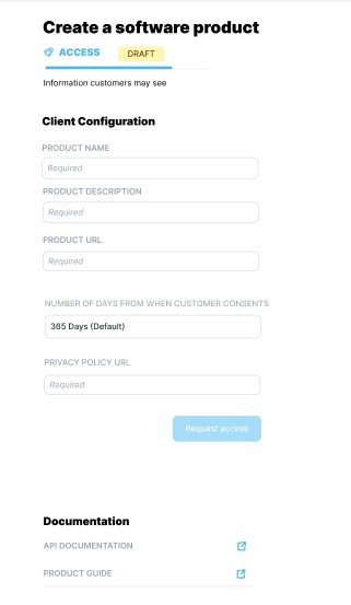 Create a software product screen